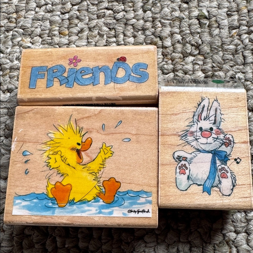 Suzy Zoo Rubber Stamps Duck, Rabbit, Friends - all NEW